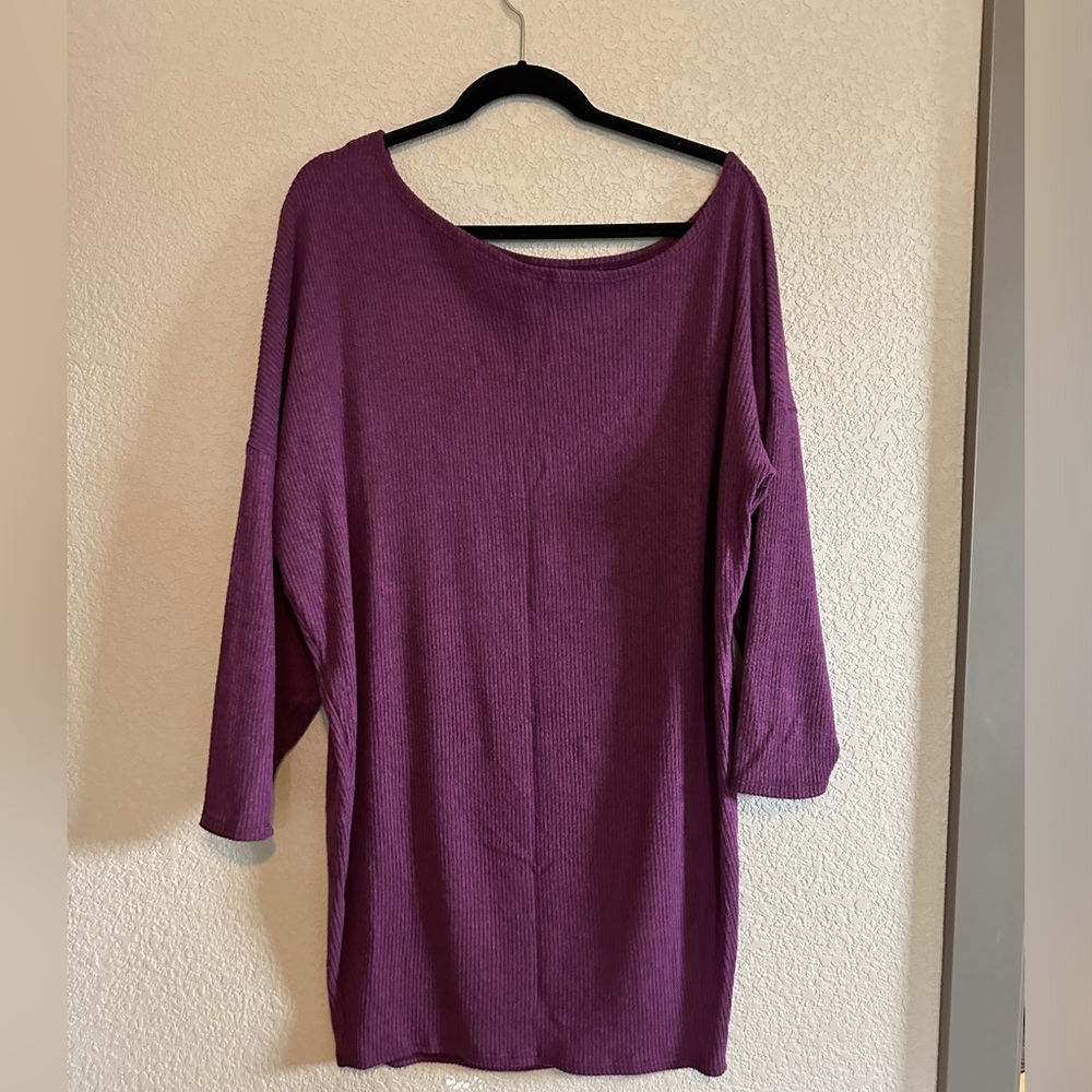 2 Hearts Off the Shoulder Purple Tunic Dress size l